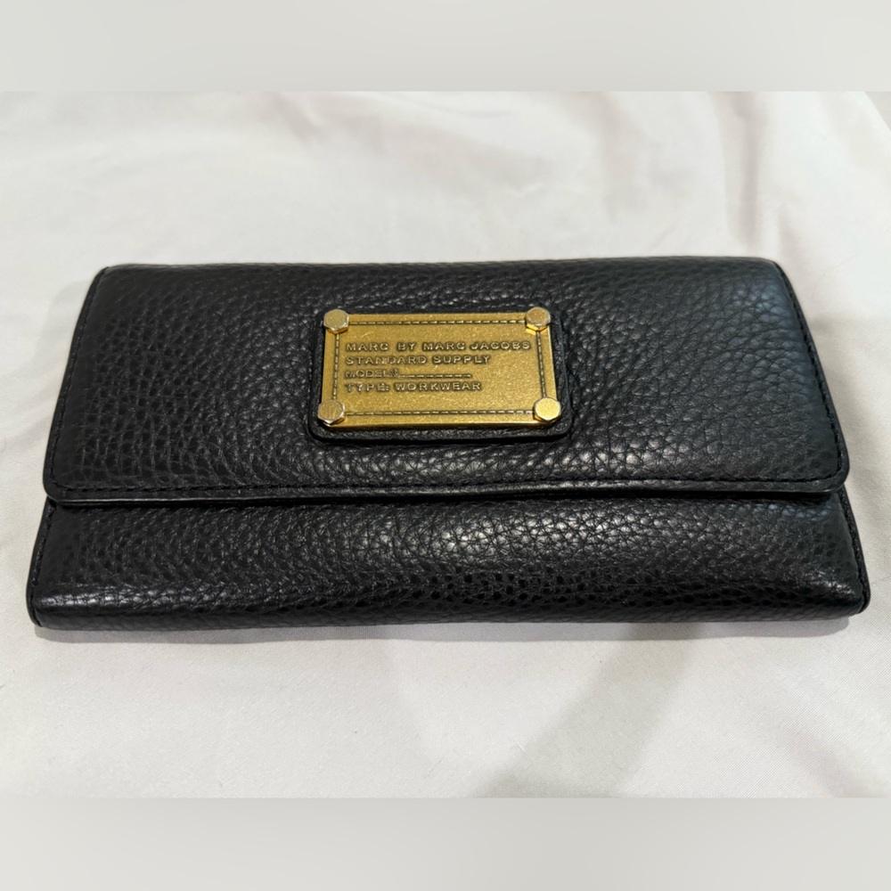 Marc by Marc Jacobs Black Classic Q Long Trifold Wallet
